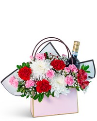 Toast to Romance Tote with Red Wine from Brennan's Florist and Fine Gifts in Jersey City