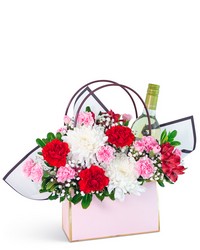 Toast to Romance Tote with White Wine from Brennan's Florist and Fine Gifts in Jersey City