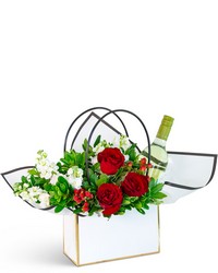 Petals and A Pour Tote with White Wine from Brennan's Florist and Fine Gifts in Jersey City