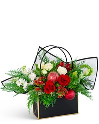 Jingle Bell Blooms Tote from Brennan's Florist and Fine Gifts in Jersey City